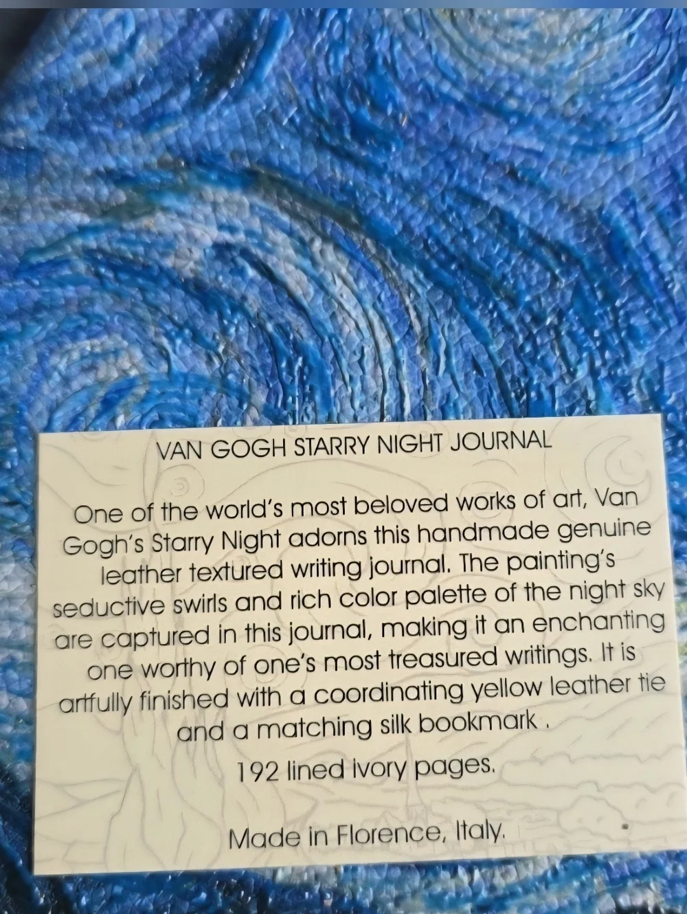 NEW!!! Italian Leather Journal Van Gogh 